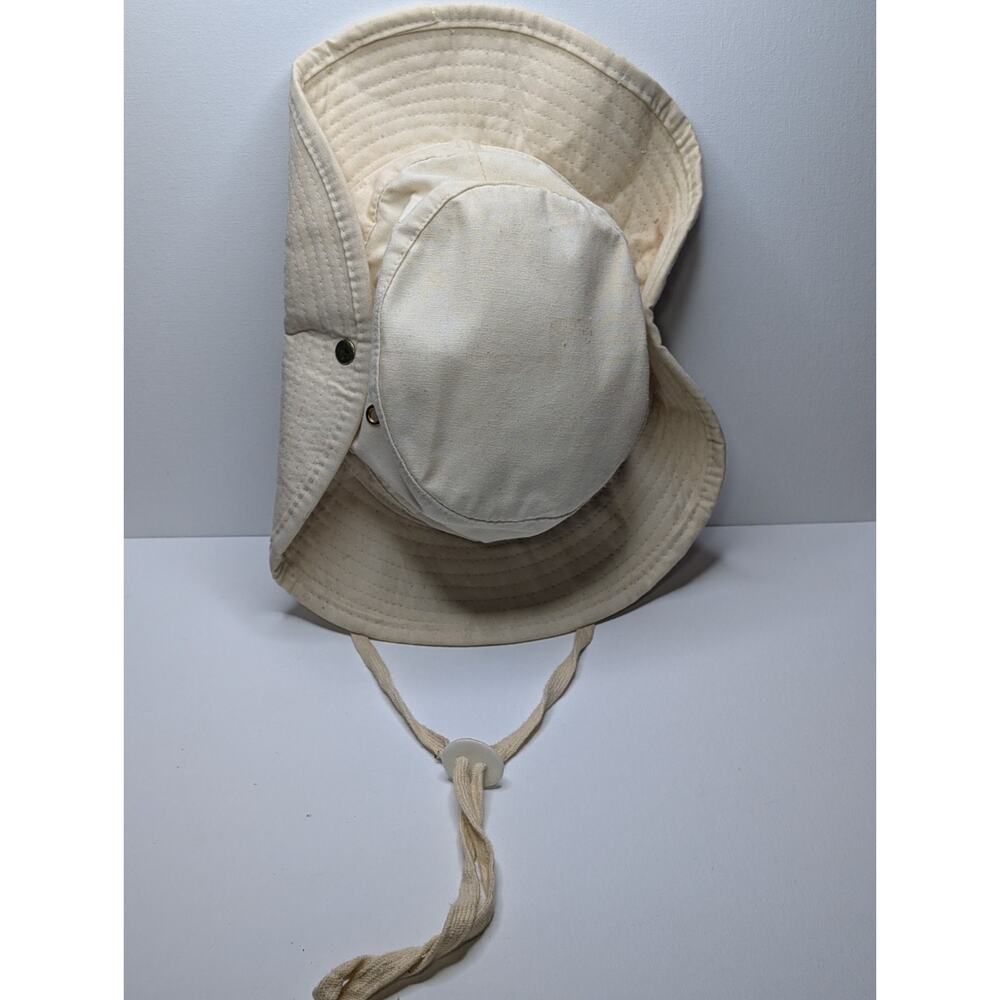 Broner Safari Boonie Hat Mens Medium Off White 100% Cotton Chin Strap